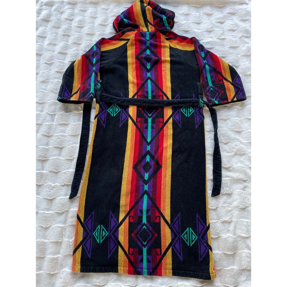 🔥Vintage STAFFORD 100% Cotton Aztec Tribal Southeastern Bathrobe Mens One Size - Picture 3 of 16